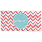 Lofaris Personalized Waves Preppy Chic Two-Tone Beach Towel